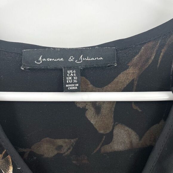 Jasmine & Juliana Fall Floral Shirt Dress Size 6 small - Picture 3 of 4